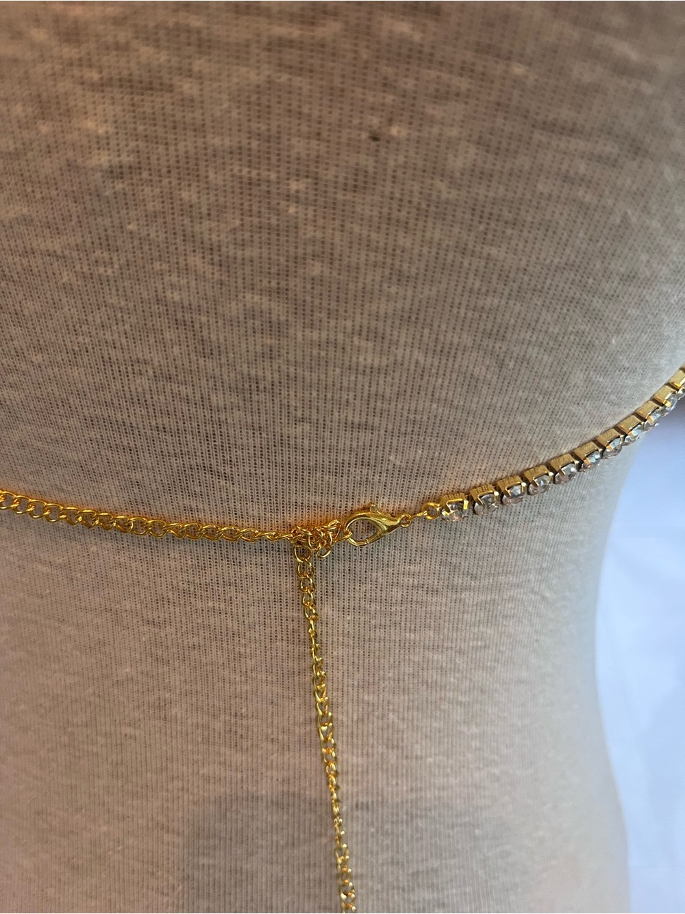 Gold Rhinestone Body Chain Harness - Picture 2 of 7